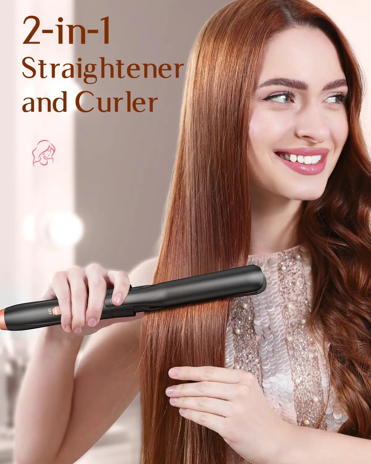 Bestope Pro 5 in 1 Wand Curling Iron Set with Hair Straightener