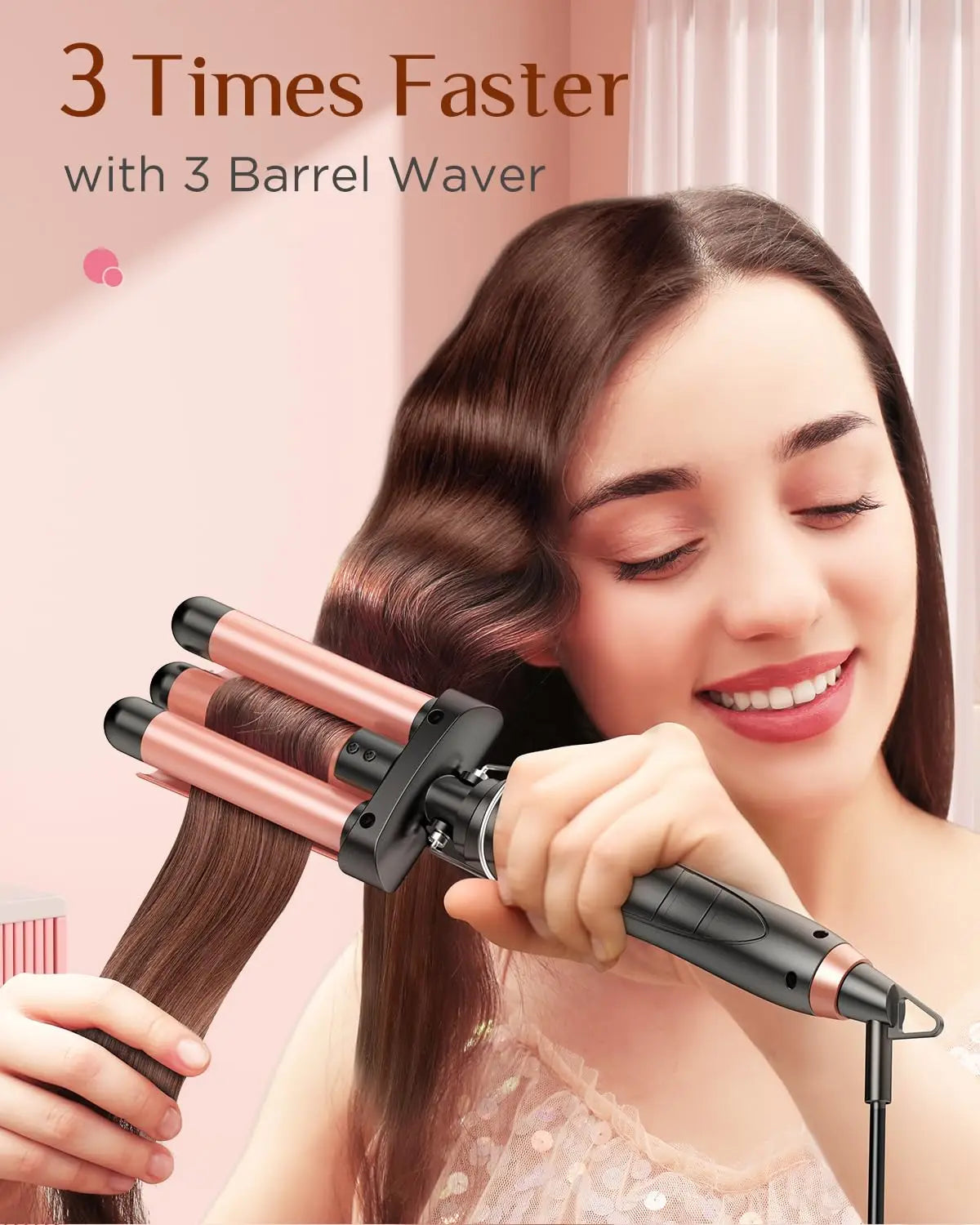Bestope Pro 5 in 1 Wand Curling Iron Set with Hair Straightener