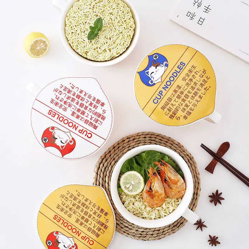 Cat Noodle Cup Bowl Ins Style Creative Student Lunch Box
