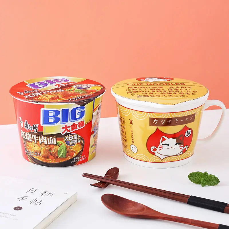 Cat Noodle Cup Bowl Ins Style Creative Student Lunch Box
