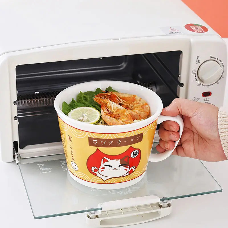 Cat Noodle Cup Bowl Ins Style Creative Student Lunch Box