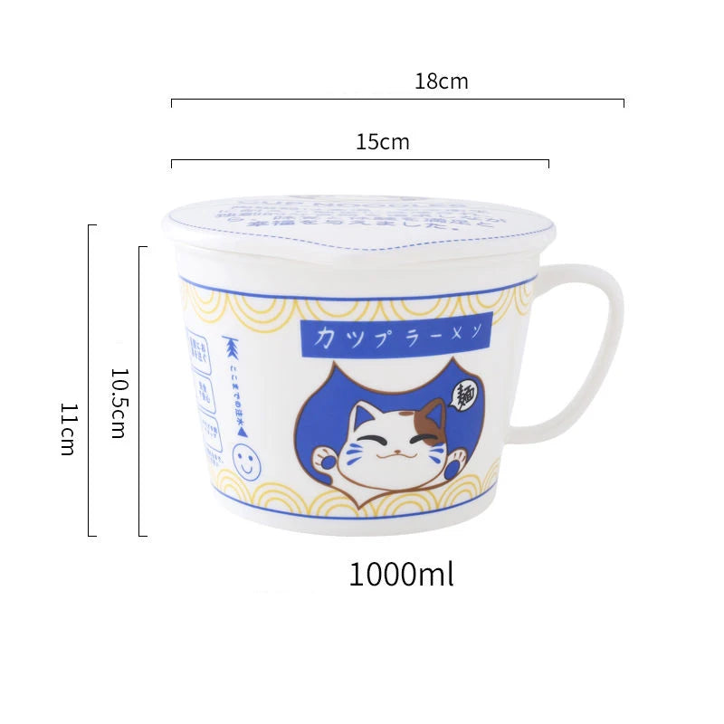 Cat Noodle Cup Bowl Ins Style Creative Student Lunch Box