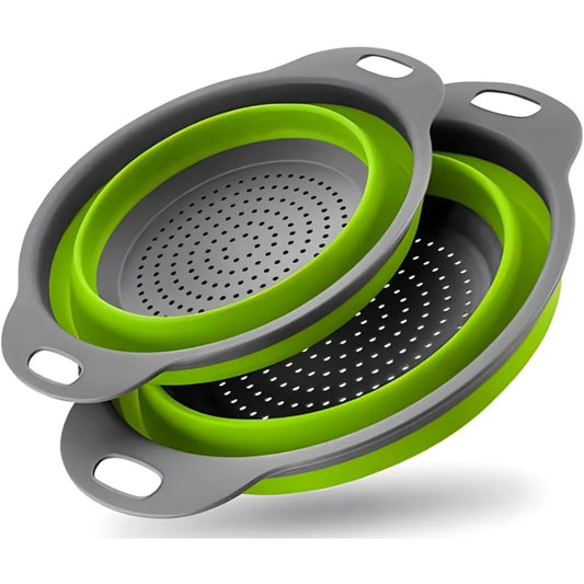 Foldable Colander Set of 2 Silicone Kitchen Colanders