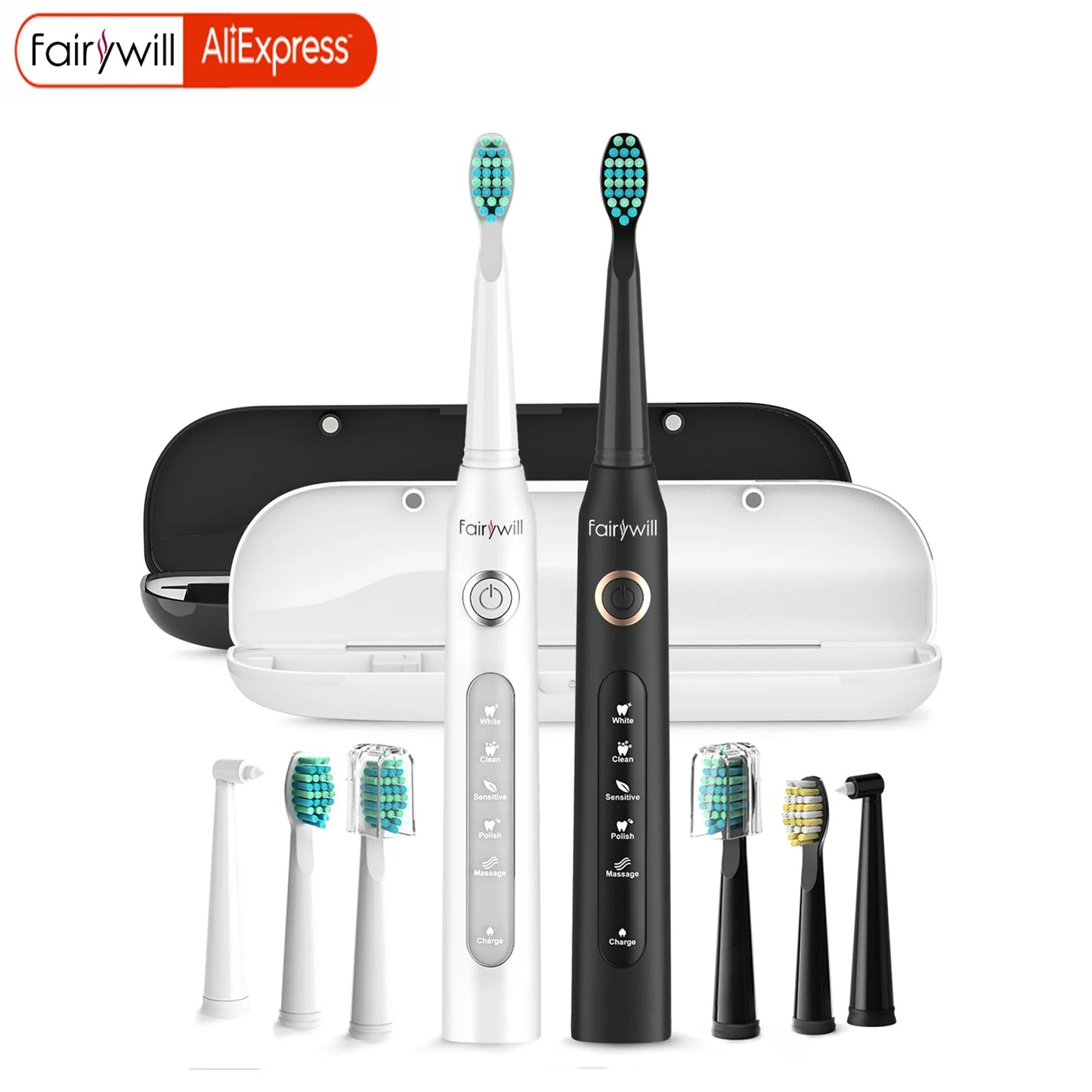 Fairywill Sonic Electric Toothbrush FW-D7 Set USB Charge