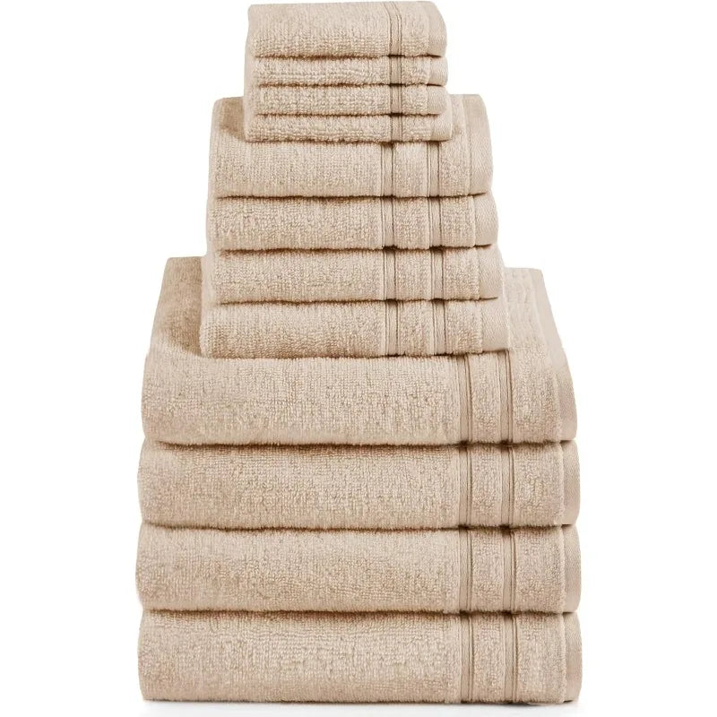 Luxury Bathroom Towel Set of 12 Piece 100% Cotton Towels