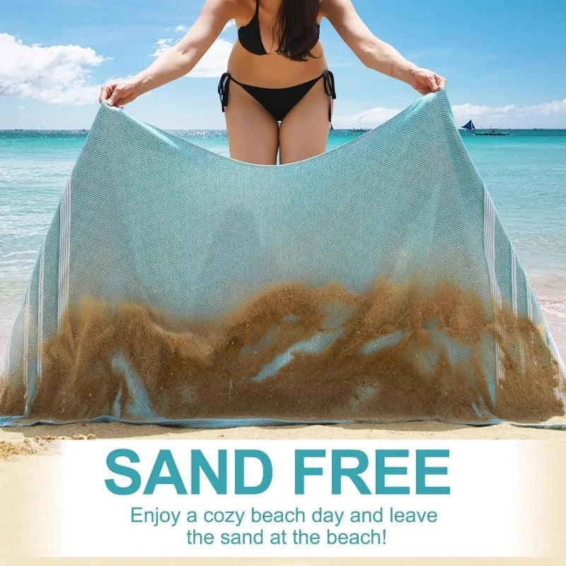 6 Packs Oversized Cotton Turkish Beach Towels Set Bulk 74"x38" Extra Large Quick Dry Sand Free for Swim Bath Camping Pool
