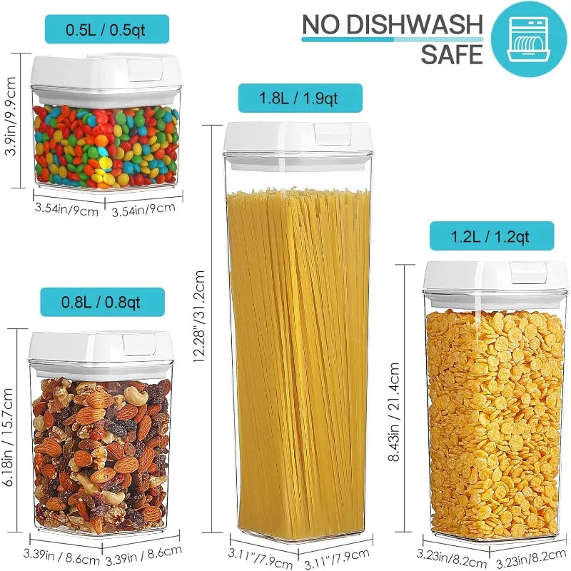21 PCS Airtight Food Storage Containers Set BPA Free Plastic