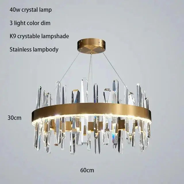Modern Luxury Crystal Pendant Light for Dining Room and Living Room Home Decoration
