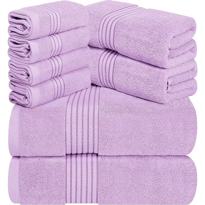 8-Piece Premium Towel Set, 100% Ring Spun Cotton Towels