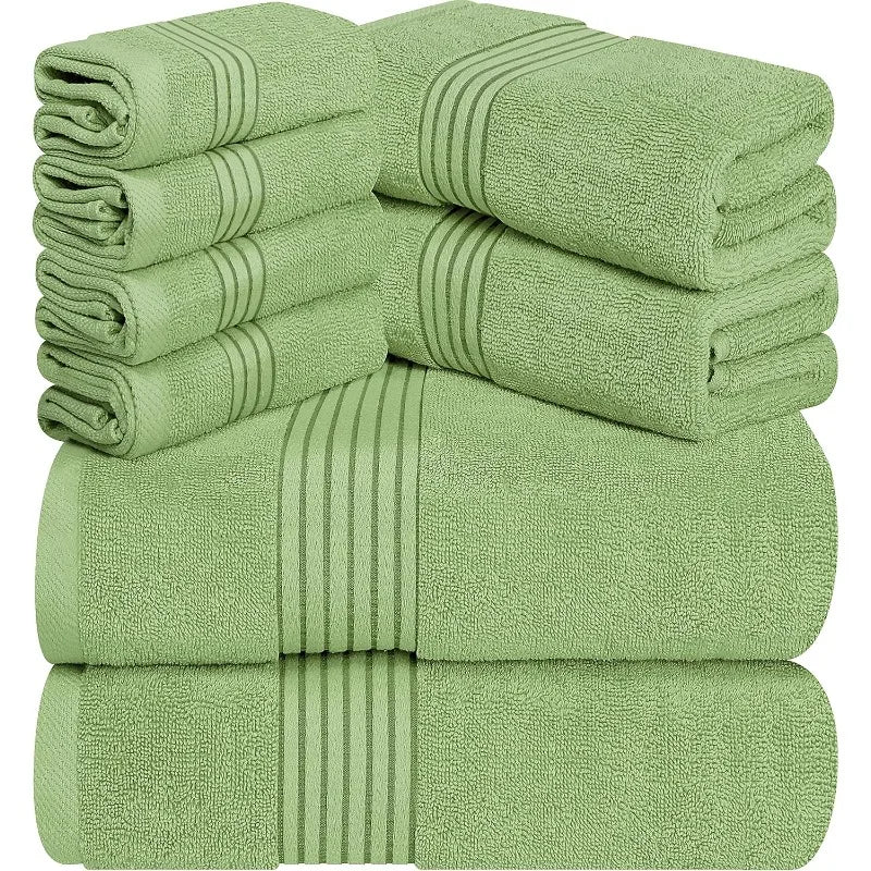 8-Piece Premium Towel Set, 100% Ring Spun Cotton Towels