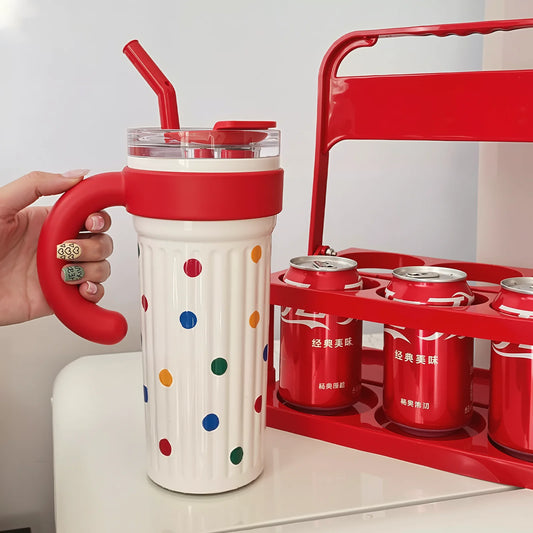 30oz Insulated Tumbler With Handle And Lid Straws Metal