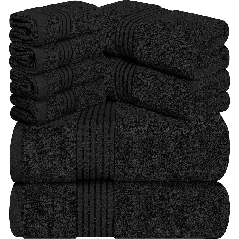 8-Piece Premium Towel Set, 100% Ring Spun Cotton Towels