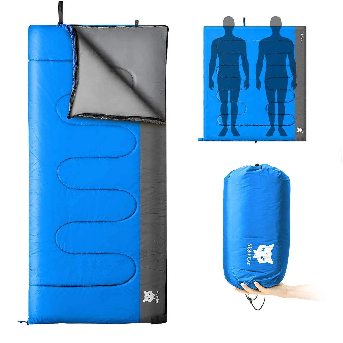 Portable Lightweight Camping Sleeping Bag for 1-2 Person Travel Outdoor 2x6 Feet