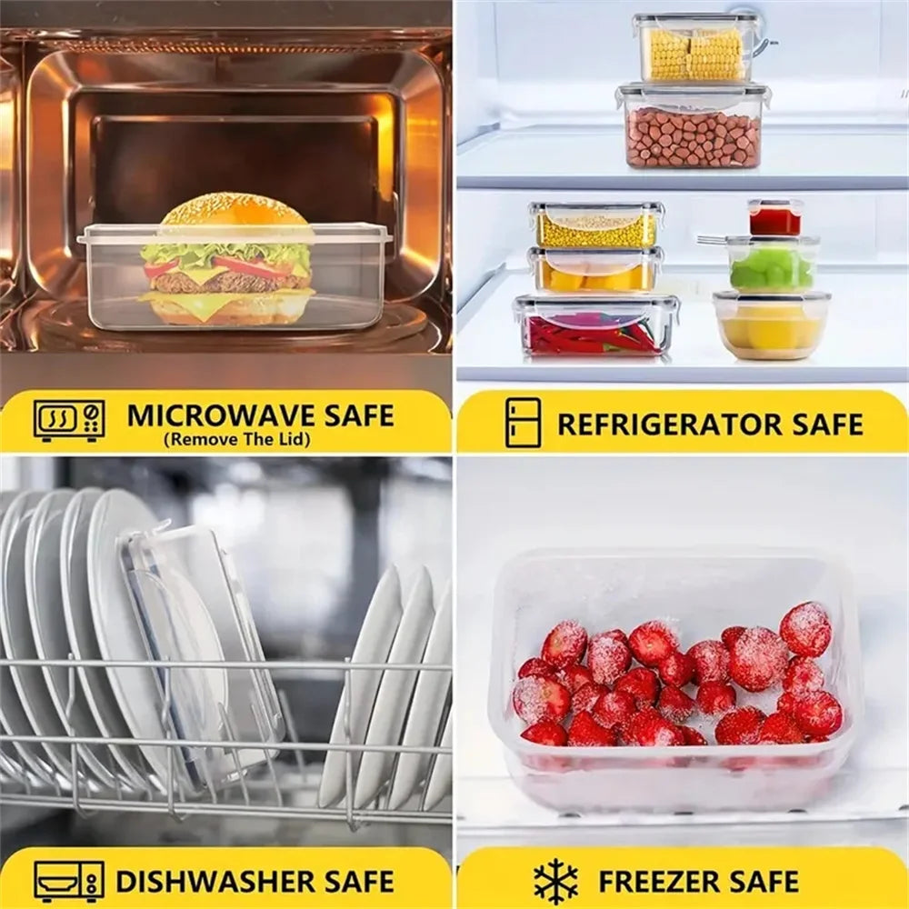 24Pcs Kitchen Storage Container Set - Dishwasher Safe Bins