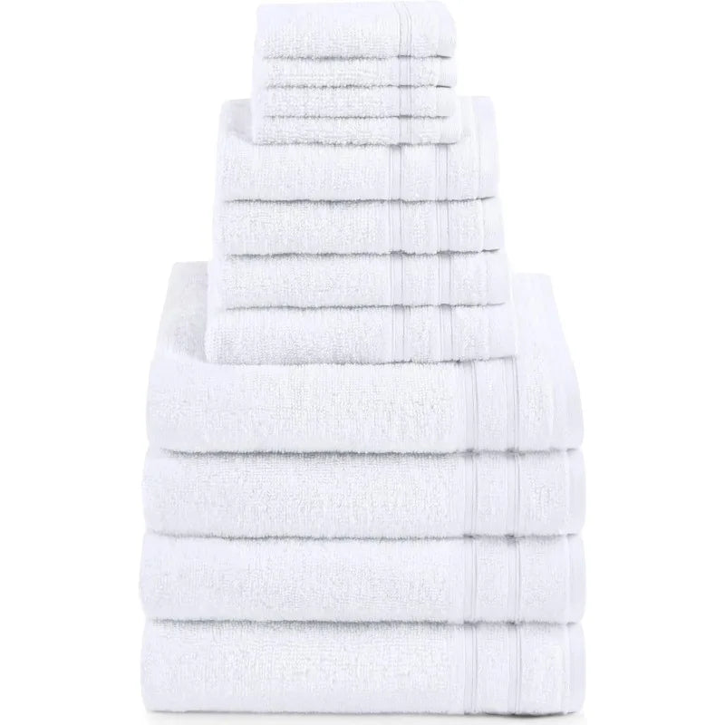 Luxury Bathroom Towel Set of 12 Piece 100% Cotton Towels