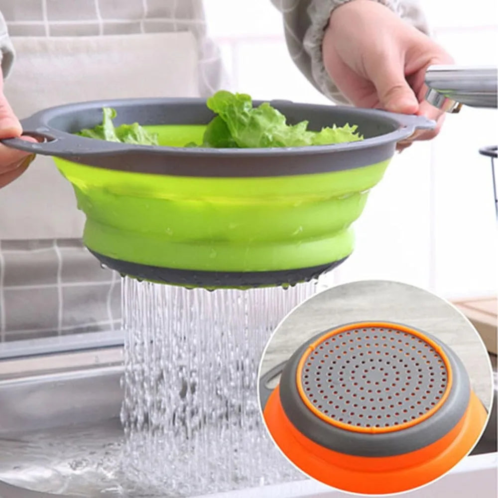 Foldable Colander Set of 2 Silicone Kitchen Colanders