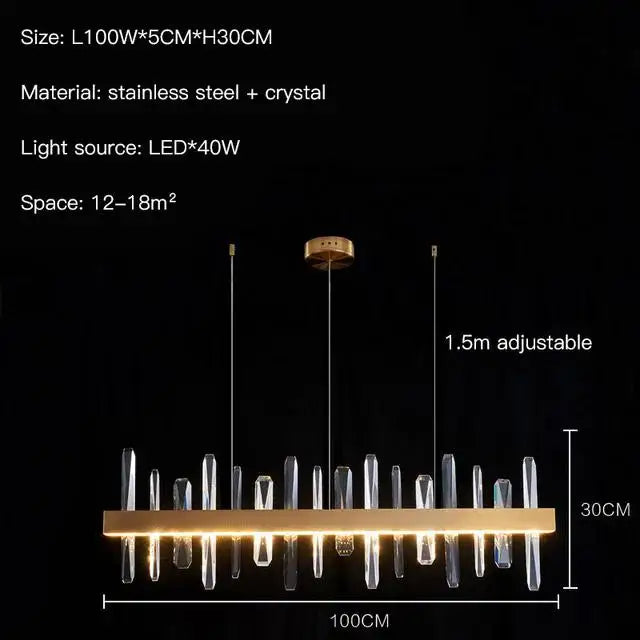 Modern Luxury Crystal Pendant Light for Dining Room and Living Room Home Decoration