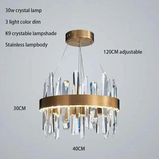 Modern Luxury Crystal Pendant Light for Dining Room and Living Room Home Decoration