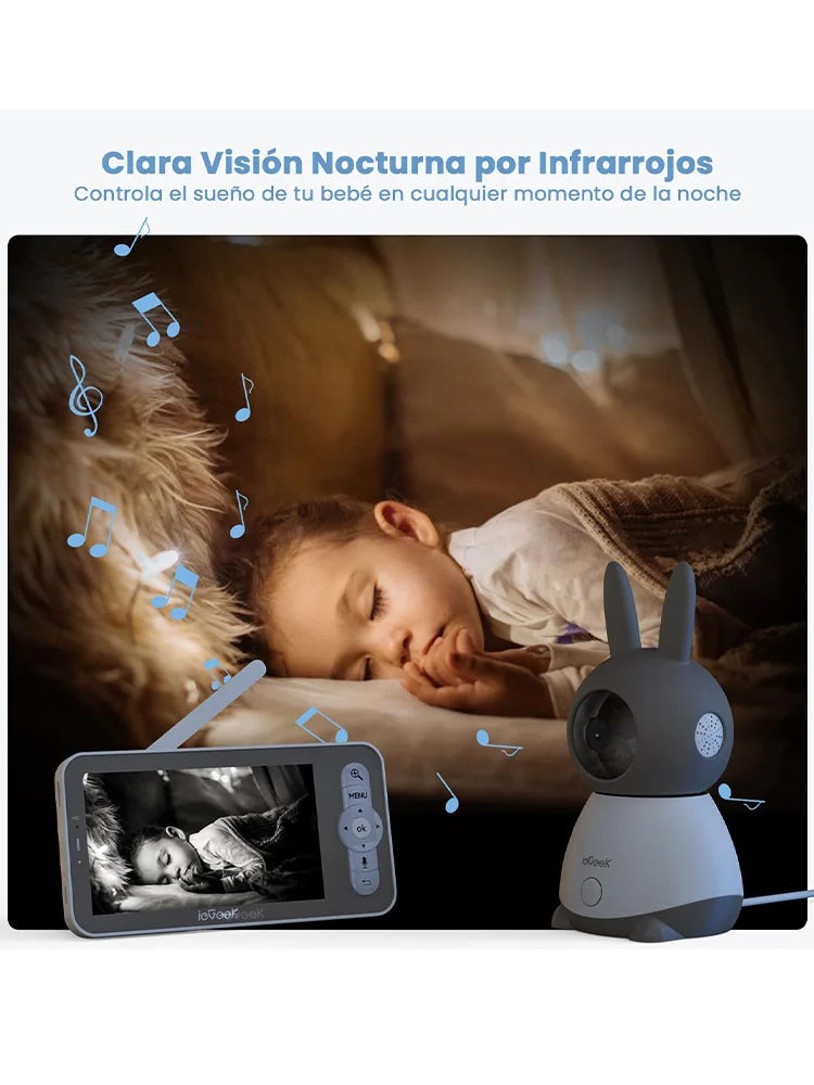 ieGeek 2K Baby Monitor, 5 inch WiFi Video Baby Camera, 2 Way Audio, Motion & Cry Detection, Temperature & Humidity Sensor