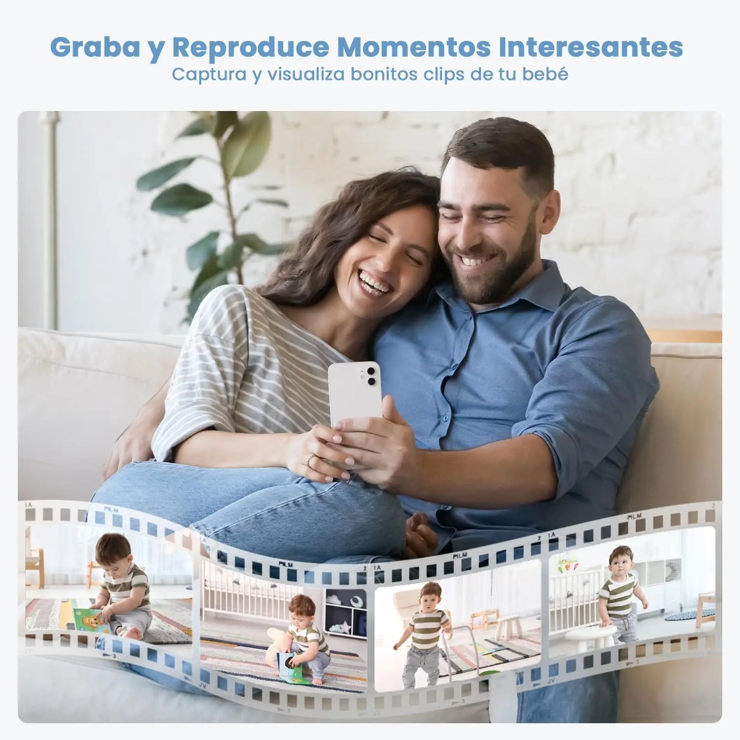 IeGeek 5 Inch 2K 3MP Baby Surveillance Camera 360 Degree PTZ Baby Monitor with Dual Screen Preview and Motion Detection