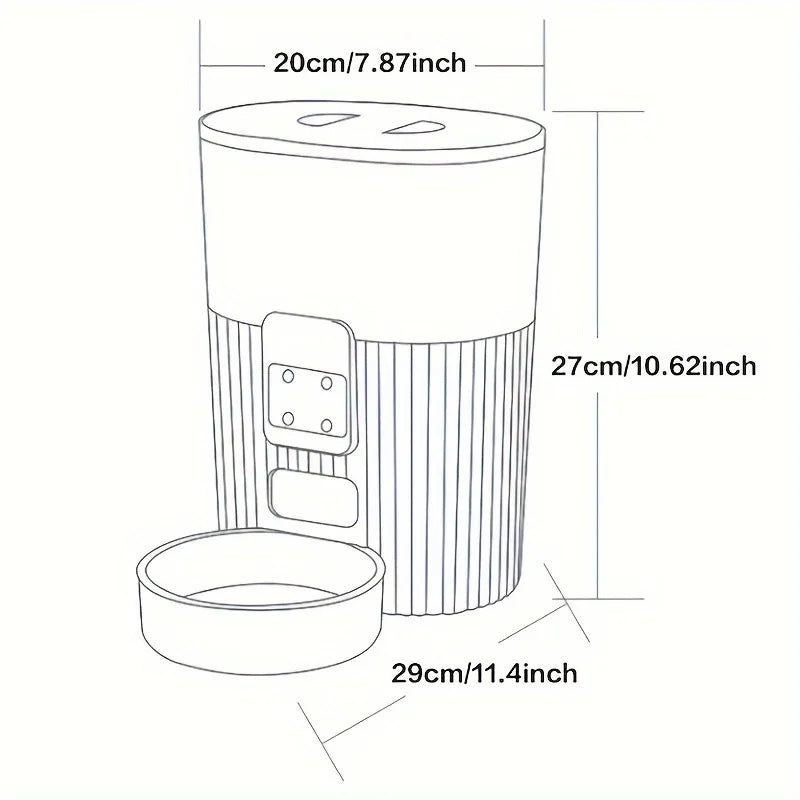 PAPIFEED Smart Cat Automatic Feeder Dog Food Dispenser WiFi Remote Control LCD Display Plastic Design