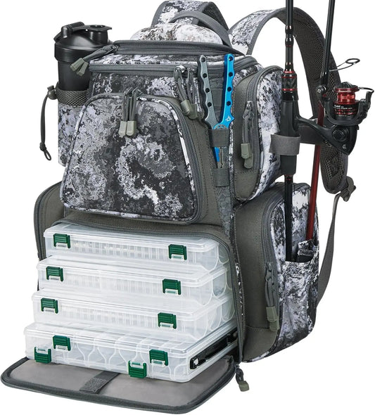 Fishing Tackle Backpack with 4 Trays for Outdoor Gear