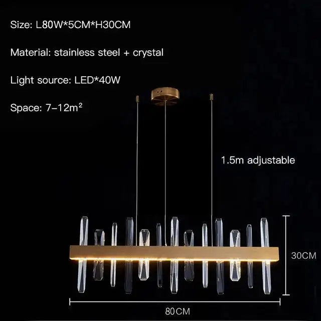 Modern Luxury Crystal Pendant Light for Dining Room and Living Room Home Decoration