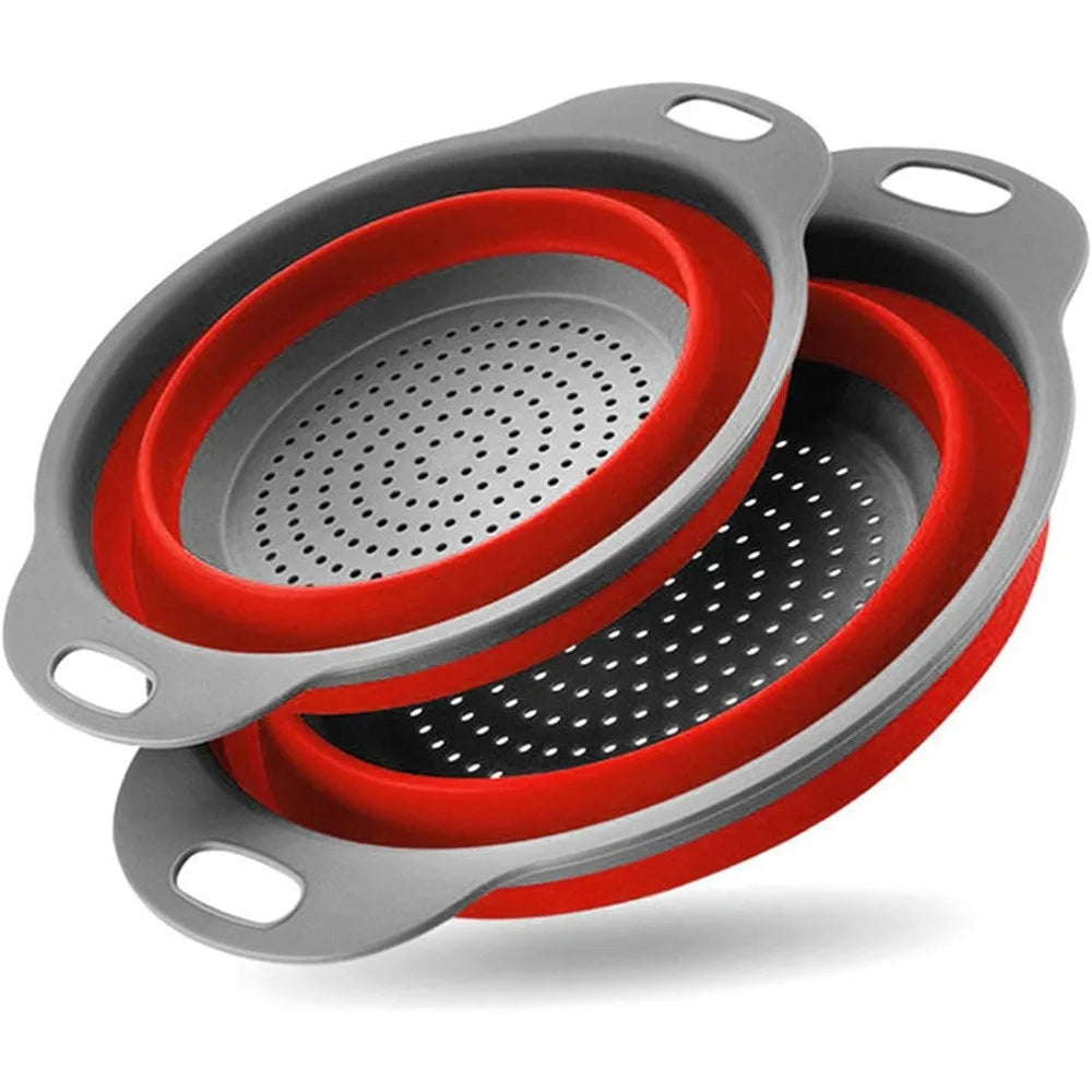 Foldable Colander Set of 2 Silicone Kitchen Colanders