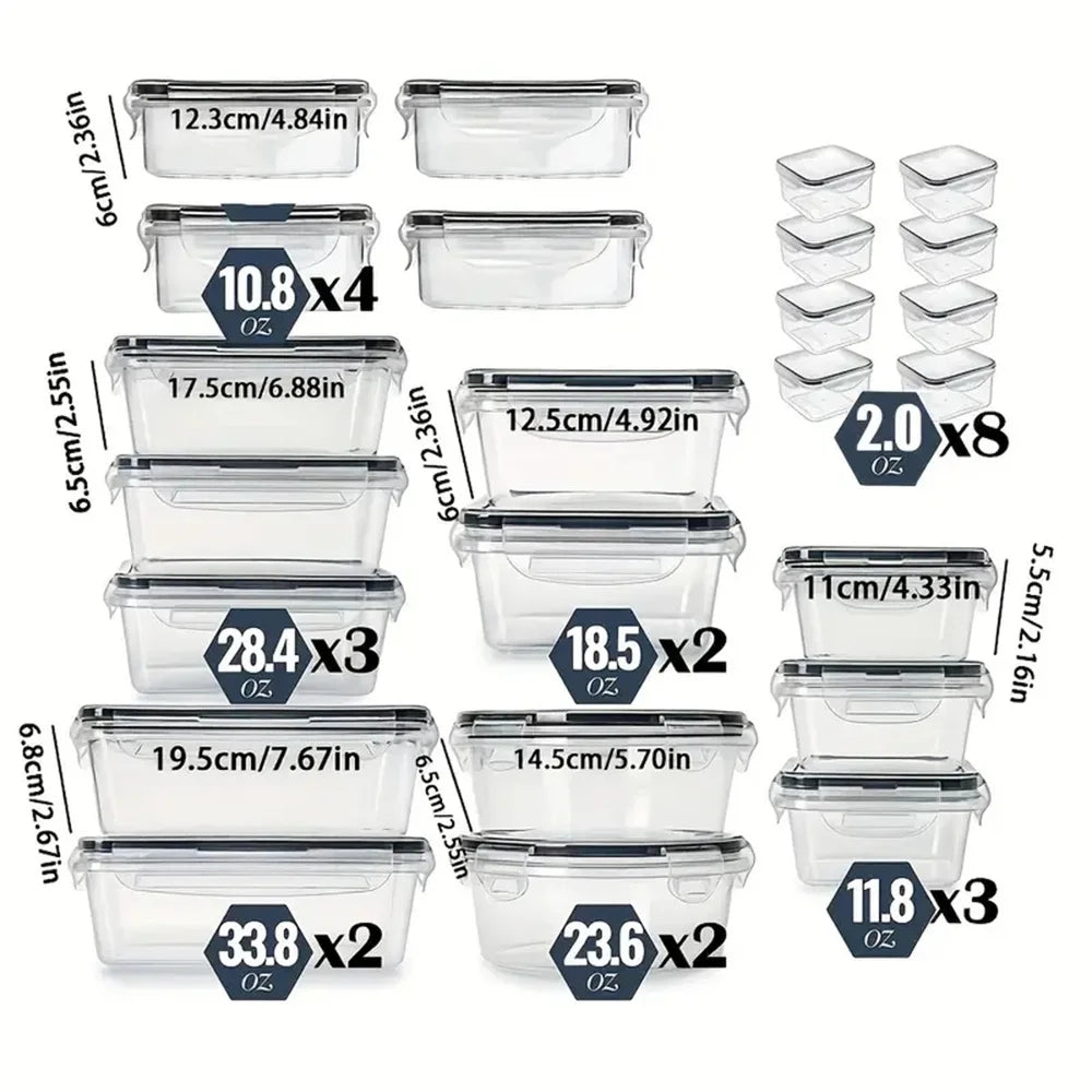 24Pcs Kitchen Storage Container Set - Dishwasher Safe Bins