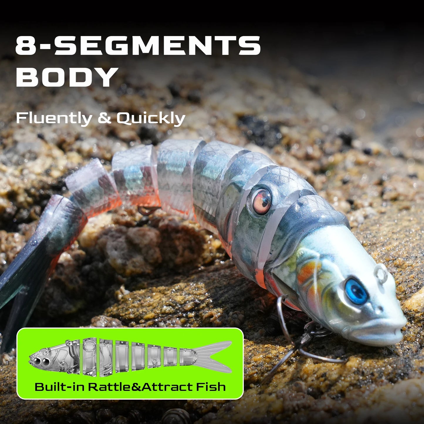 HANDING 3Pcs Fishing Lure Multi-Jointed Swimbait Set