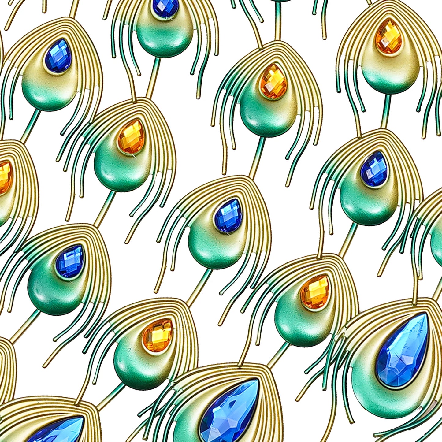 Luxury Peacock Wall Clock 3D Art Metal Silent Quartz Decor