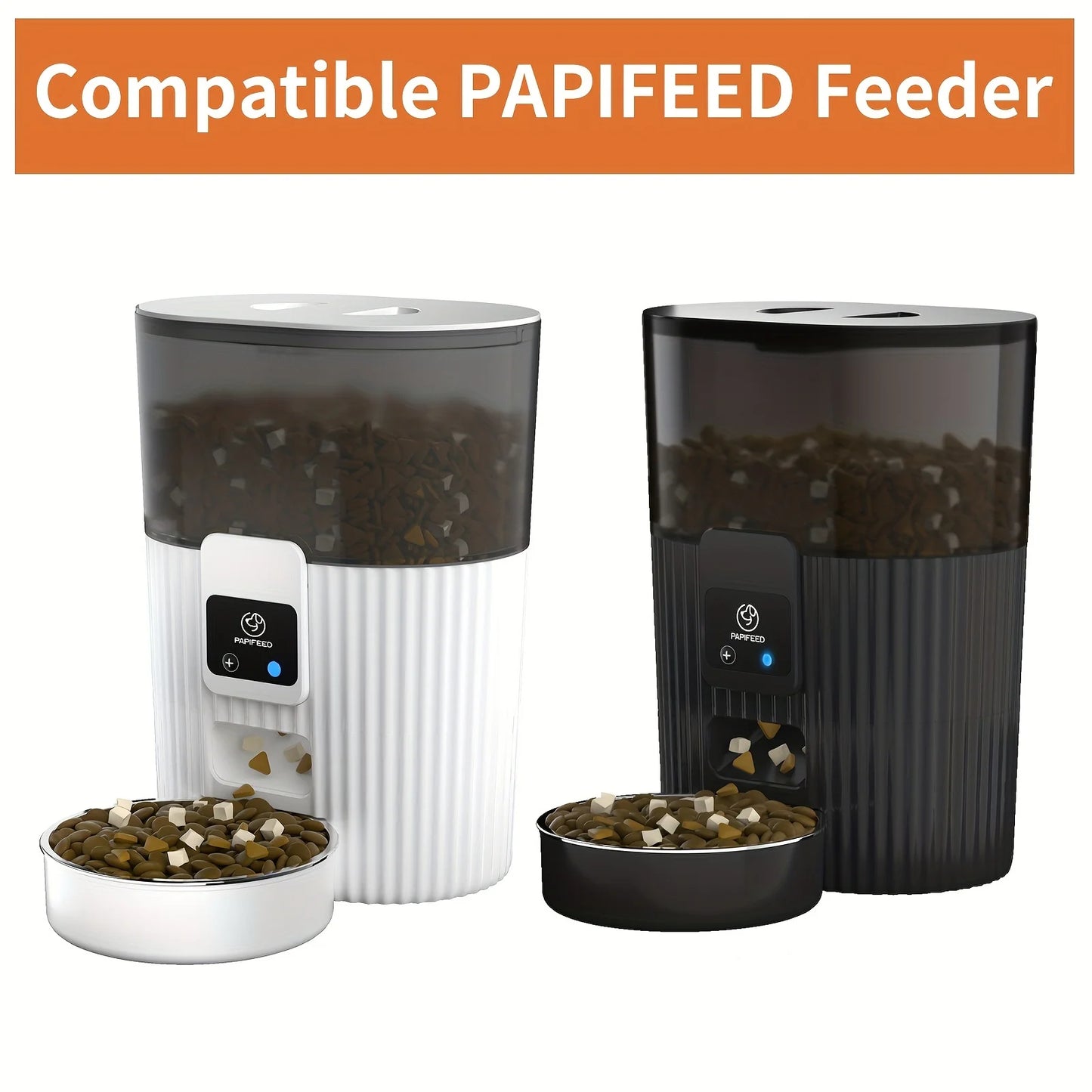 PAPIFEED Smart Cat Automatic Feeder Dog Food Dispenser WiFi Remote Control LCD Display Plastic Design