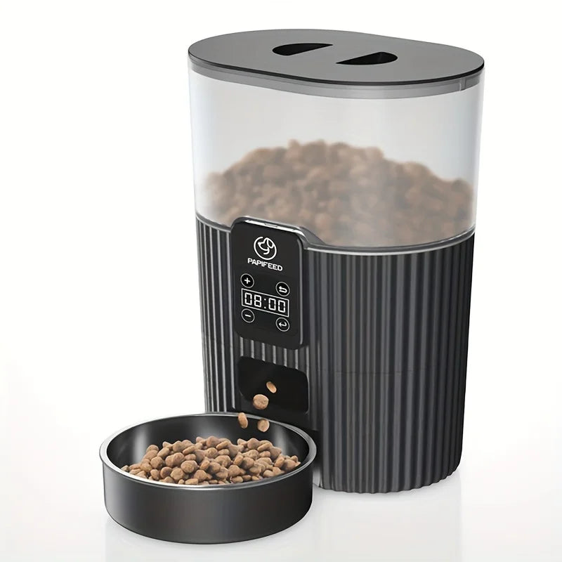 PAPIFEED Smart Cat Automatic Feeder Dog Food Dispenser WiFi Remote Control LCD Display Plastic Design