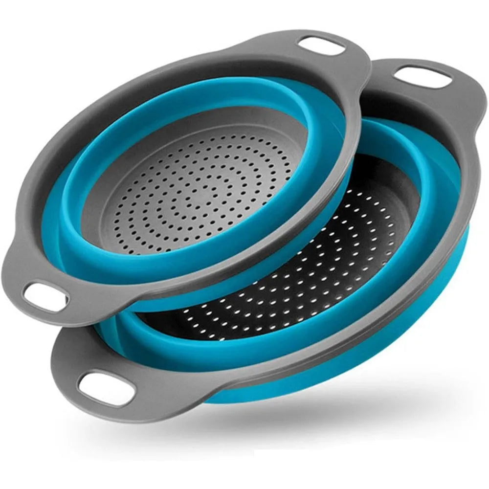 Foldable Colander Set of 2 Silicone Kitchen Colanders