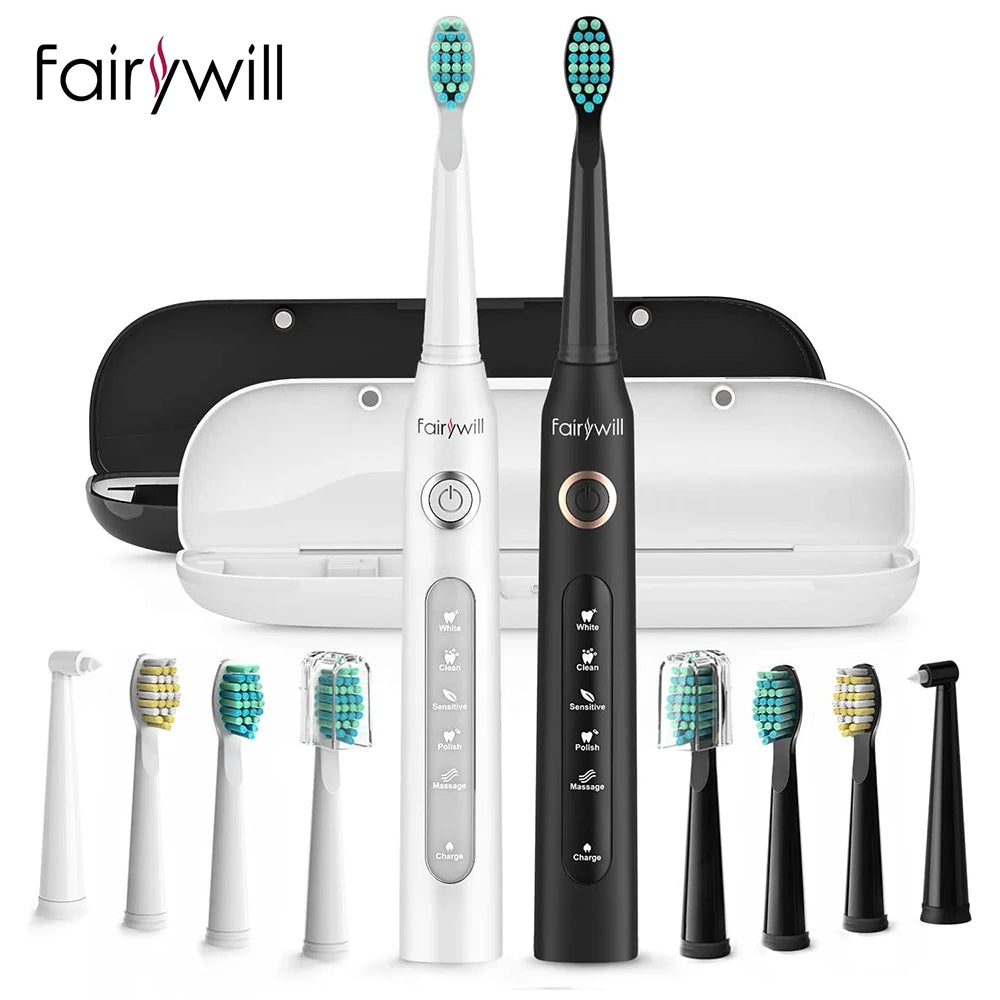 Fairywill Sonic Electric Toothbrush FW-D7 Set USB Charge