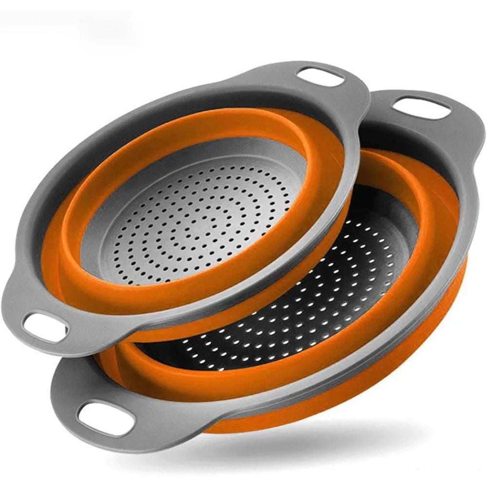 Foldable Colander Set of 2 Silicone Kitchen Colanders